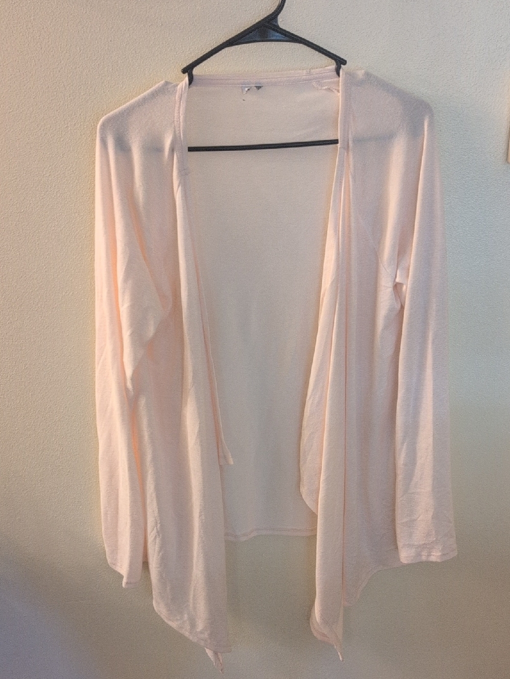 Light Pink Women's Open-Front Cardigan Sweater